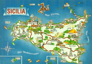 Daniele Pennisi vintage poster for Sicilia